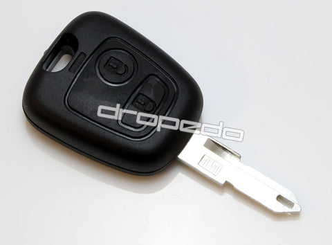 Autoschlüssel Schlüssel Gehäuse 2 Tasten für Peugeot Rohling fest mit Loch in der Spitze