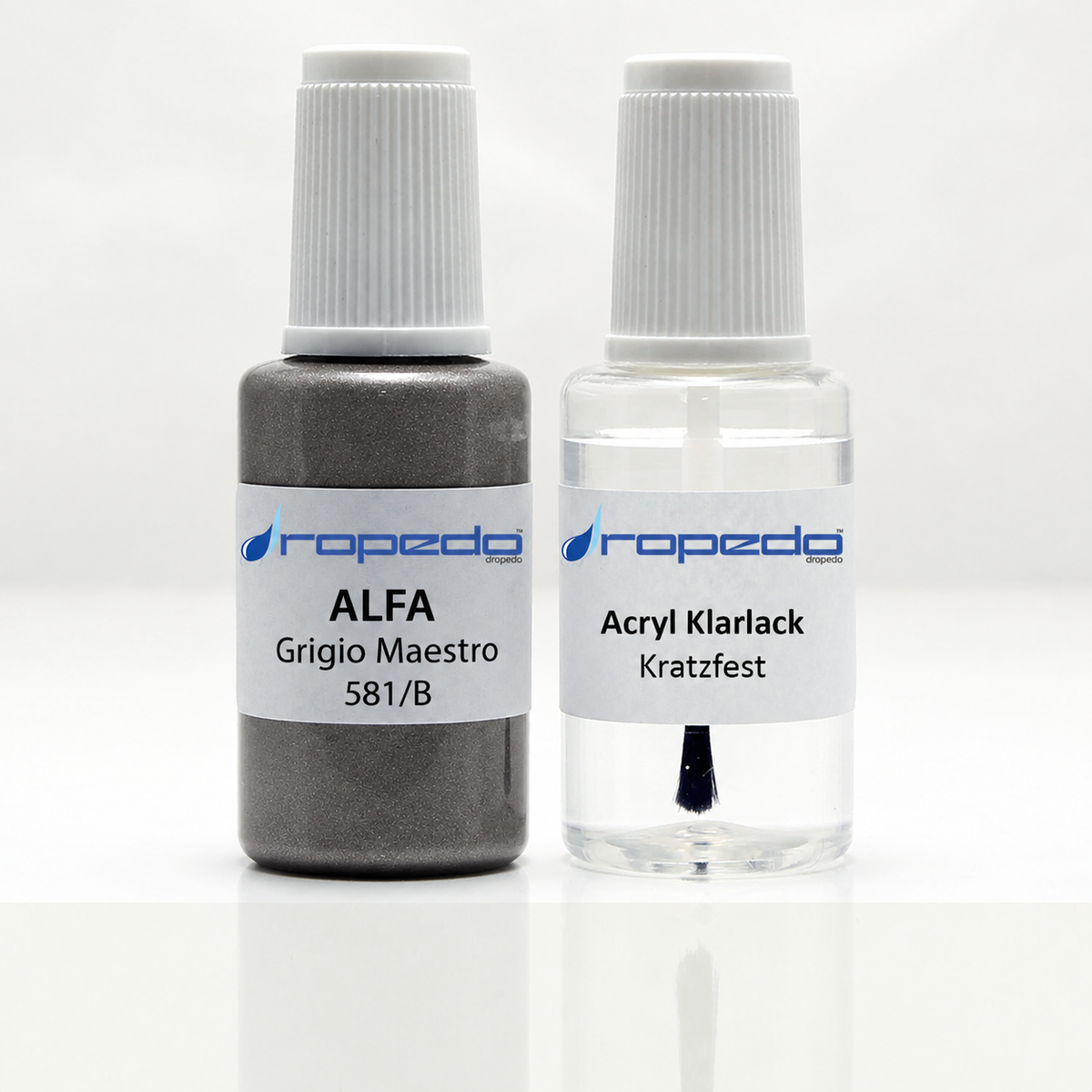 Lackstift-Set mit Klarlack für Alfa Romeo 581/B Grigio Maestro Metallic