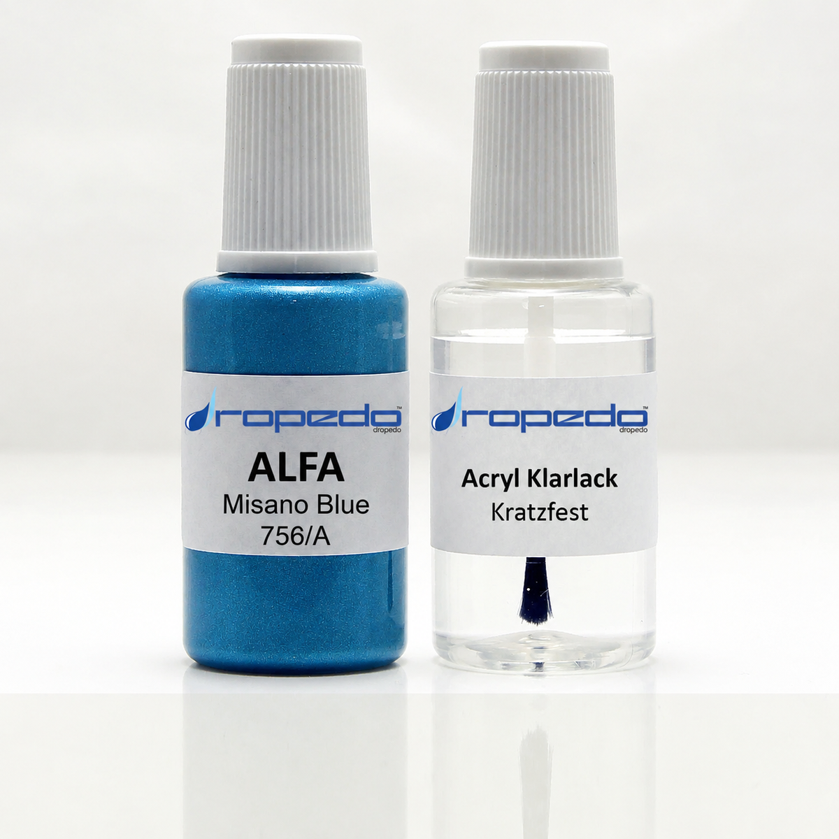 Lackstift-Set mit Klarlack für Alfa Romeo 756/A Misano Blue Metallic