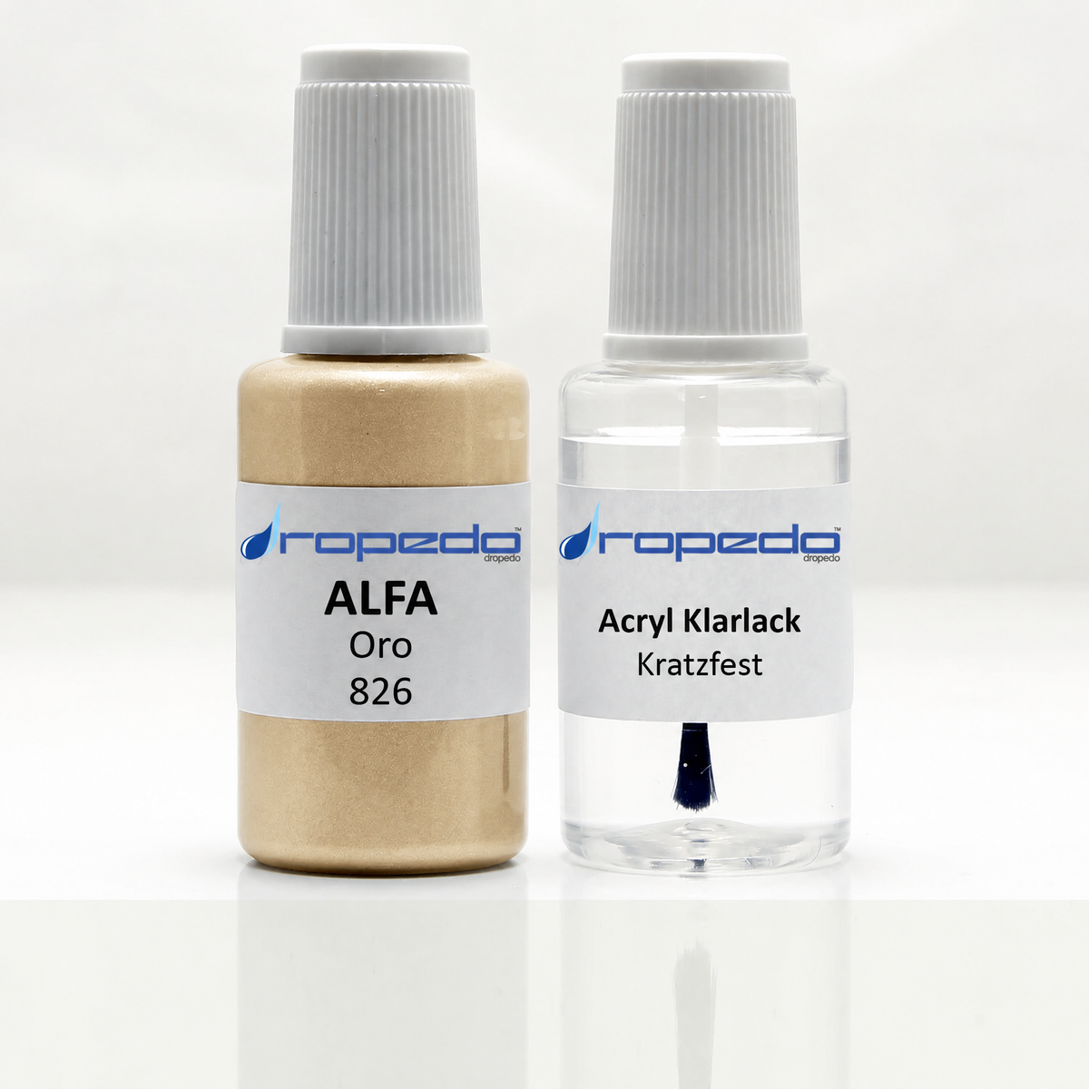 Lackstift-Set mit Klarlack für Alfa Romeo 826 Oro Metallic