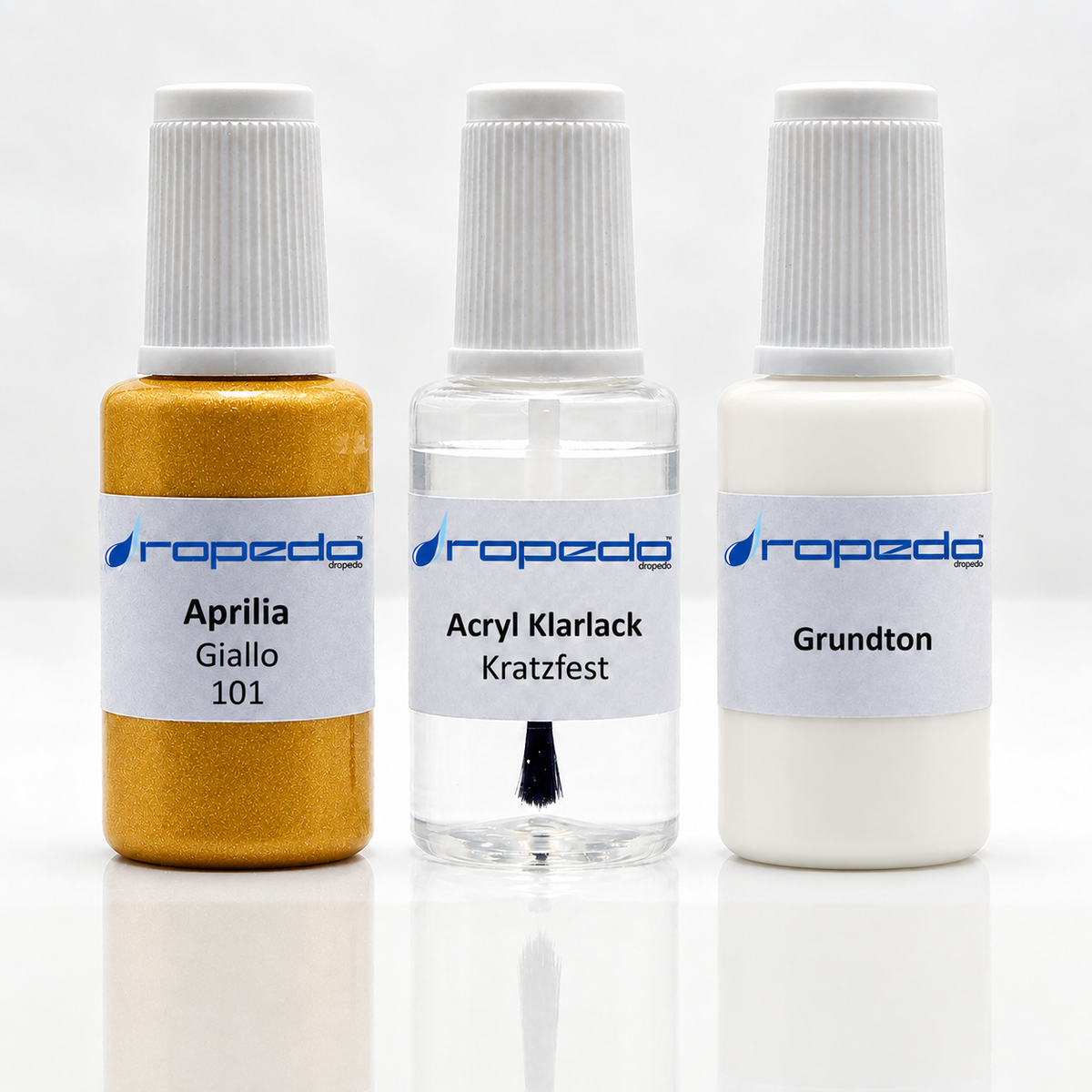 Aprilia Motorrad 101 Giallo Lackstift-Set mit Grundton: Basislack, Klarlack und Grundton je 20 ml
