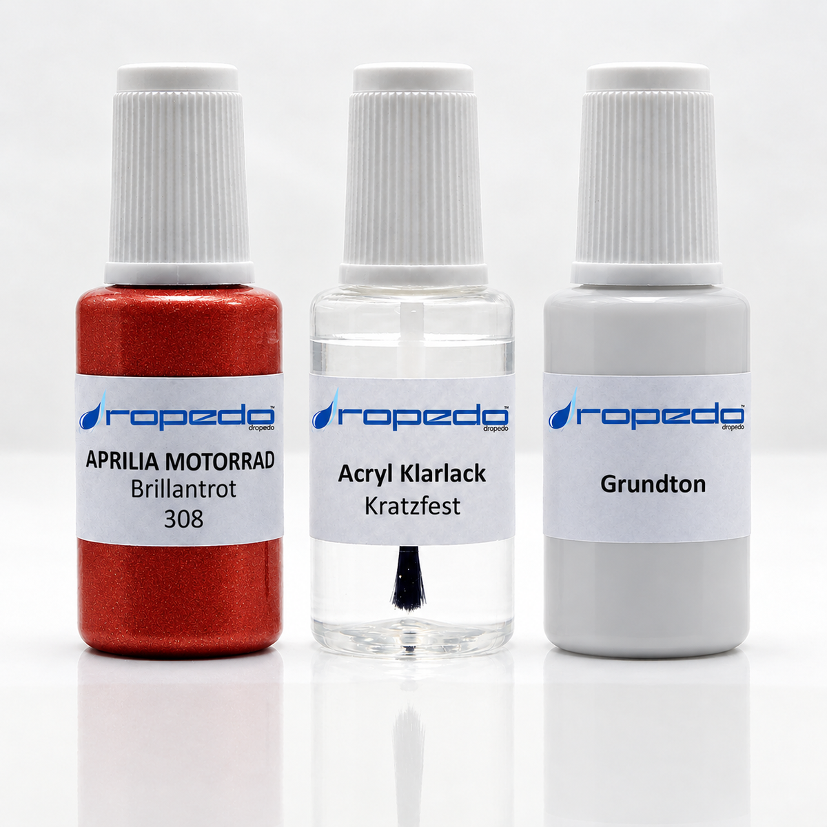 Aprilia Motorrad 308 Brillantrot Lackstift-Set mit Grundton: Basislack, Klarlack und Grundton je 20 ml