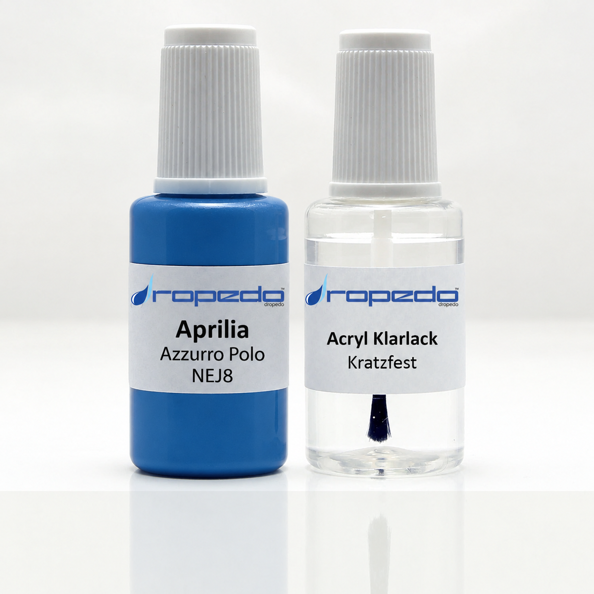 Aprilia Motorrad NEJ8 Azzurro Polo Lackstift, 20 ml Basislack und 20 ml Klarlack