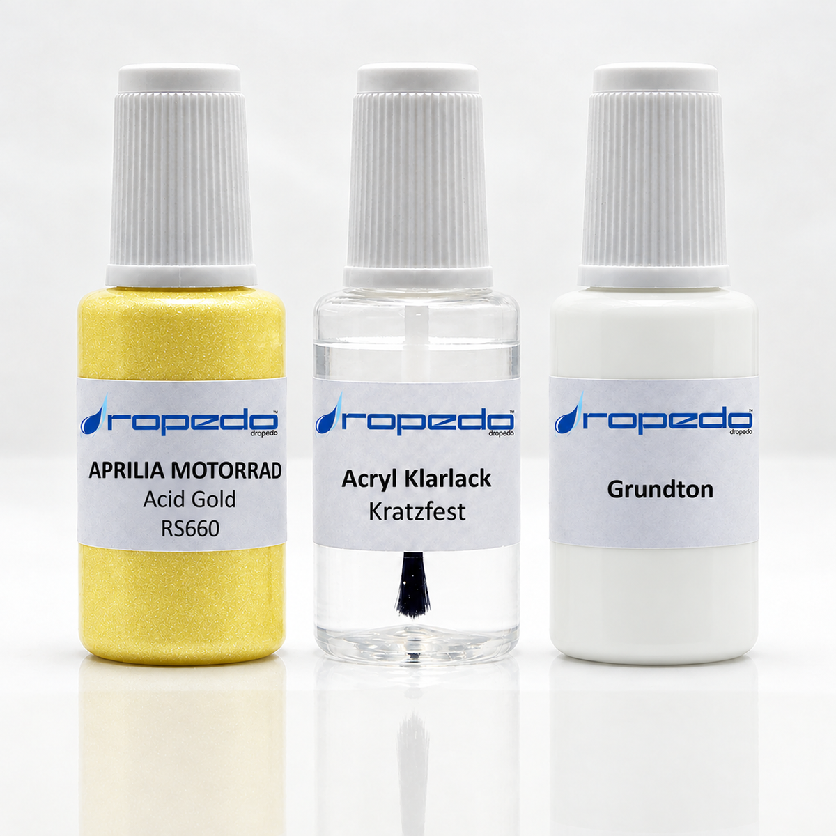 Aprilia Motorrad RS660 Acid Gold Lackstift-Set mit Grundton: Basislack, Klarlack und Grundton je 20 ml