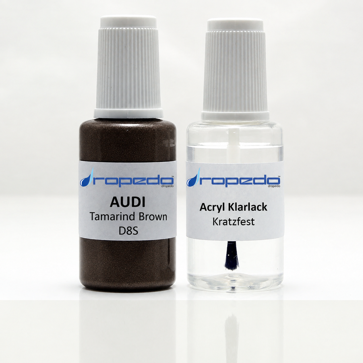 Lackstift-Set mit Klarlack für Audi LD8S Tamarind Brown Metallic