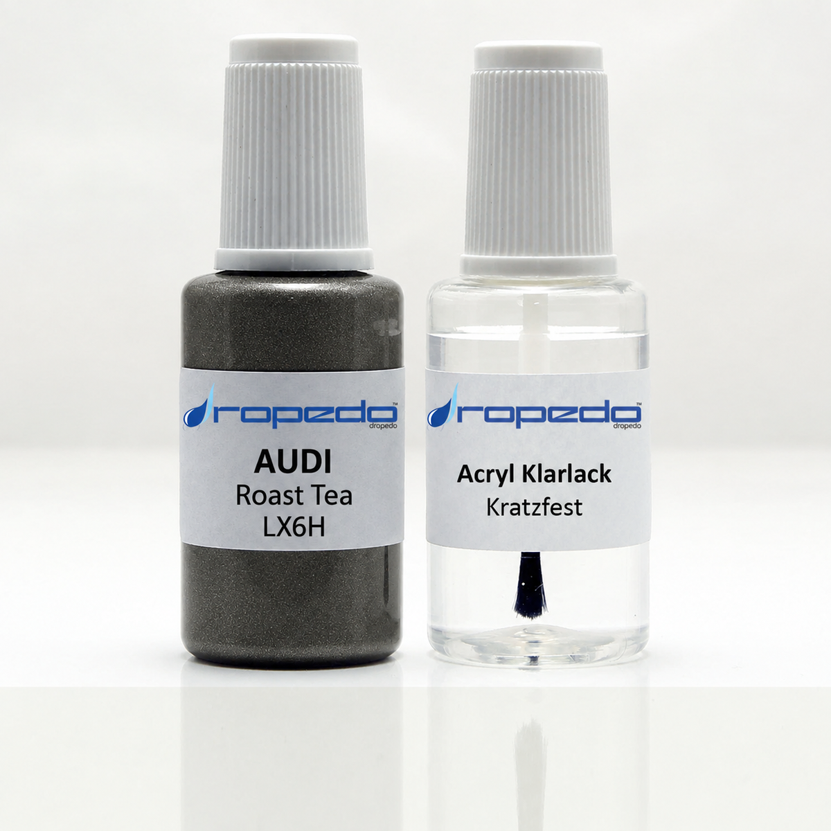 Lackstift-Set mit Klarlack für Audi LX6H Roast Tea Metallic