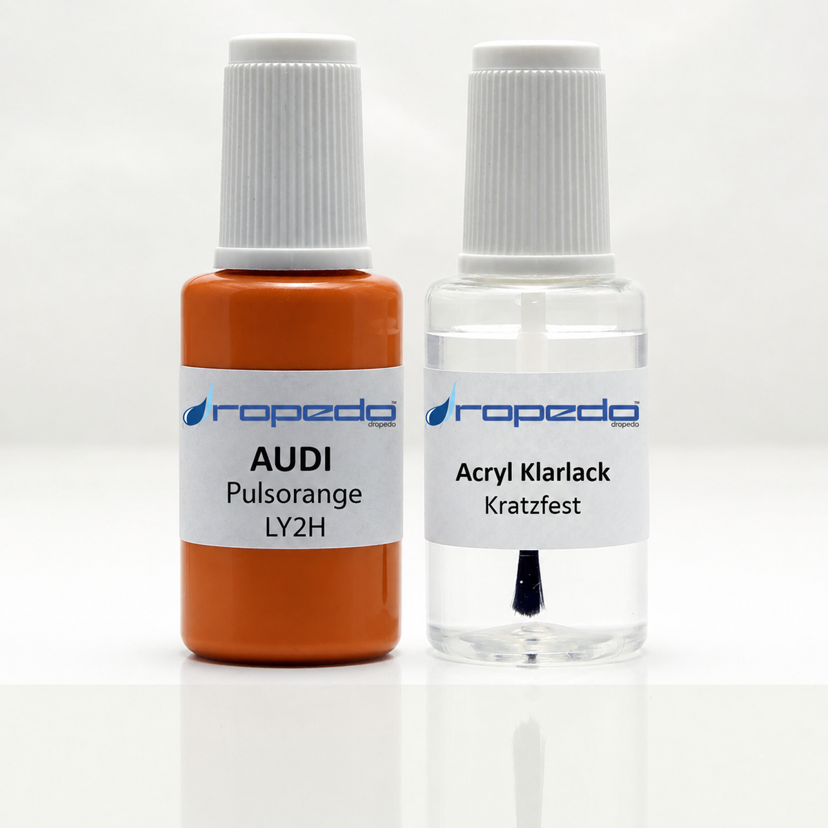 Lackstift-Set mit Klarlack für Audi LY2H Pulsorange