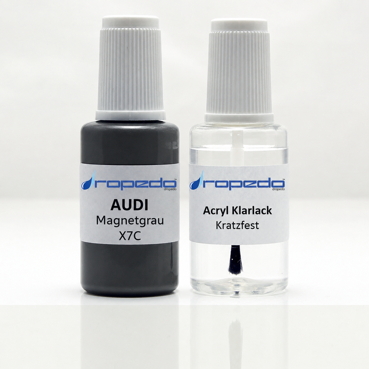 Lackstift-Set mit Klarlack für Audi LX7C Magnetgrau