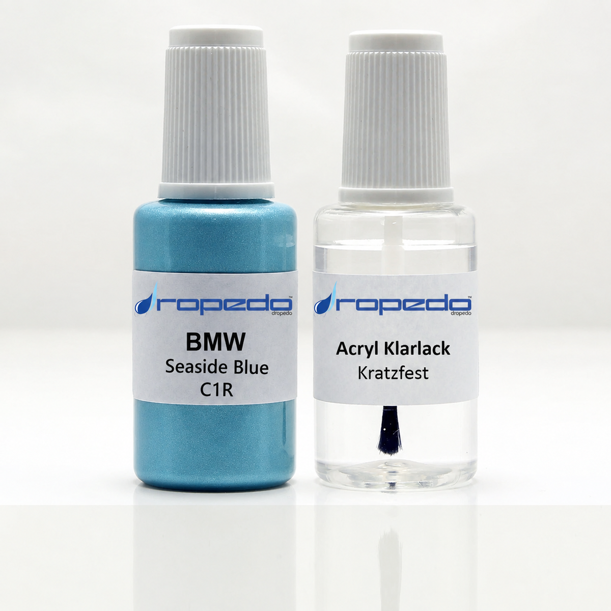 Lackstift-Set mit Klarlack für BMW C1R Seaside Blue Metallic