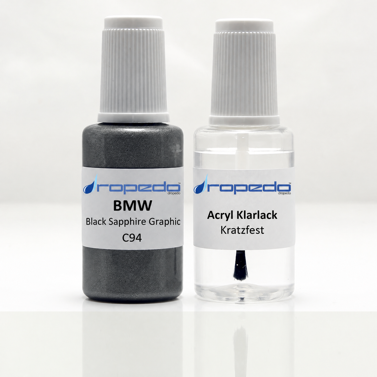 BMW C94 Black Sapphire Graphic Lackstift, 20 ml Basislack und 20 ml Klarlack