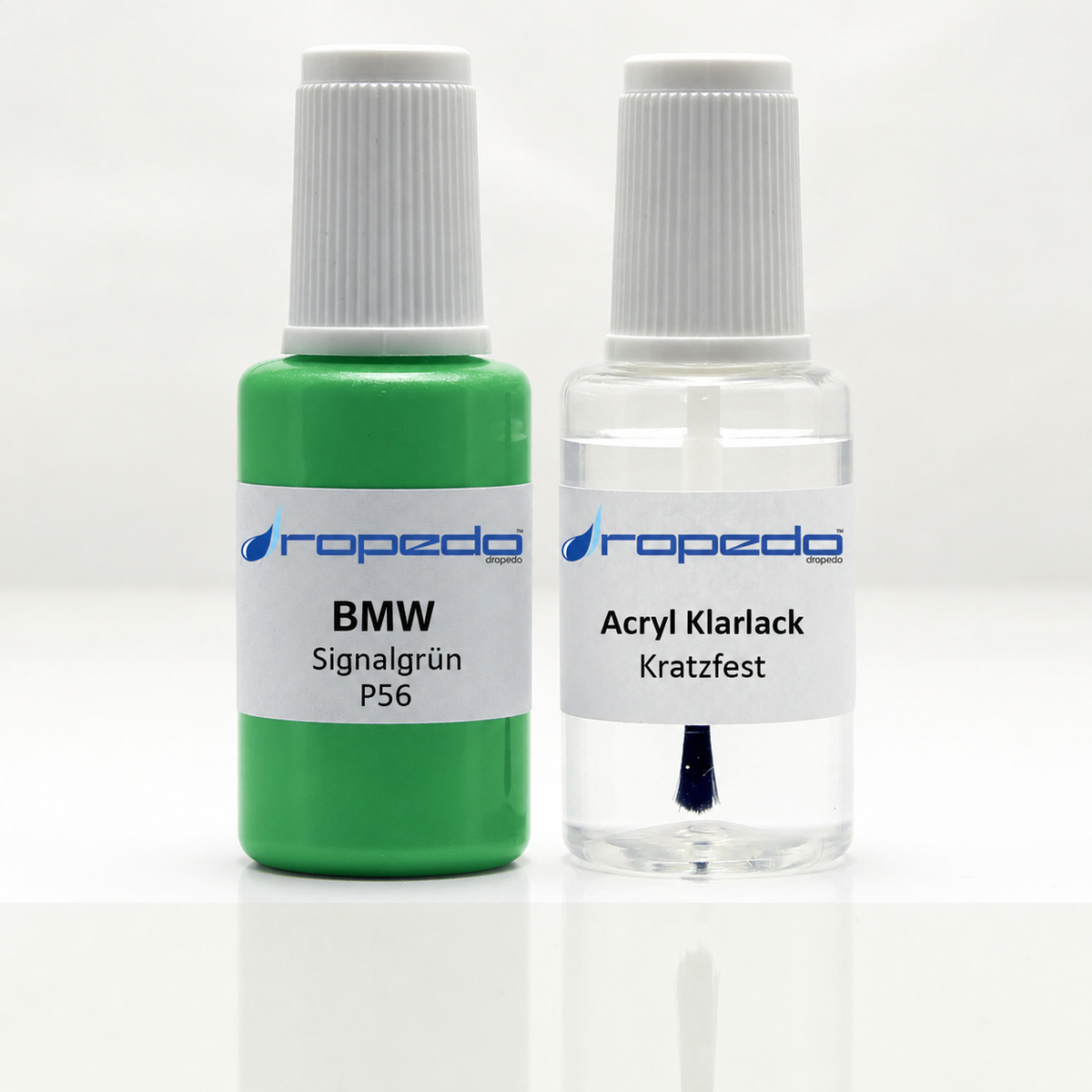 BMW P56 Signalgrün Lackstift, 20 ml Basislack und 20 ml Klarlack
