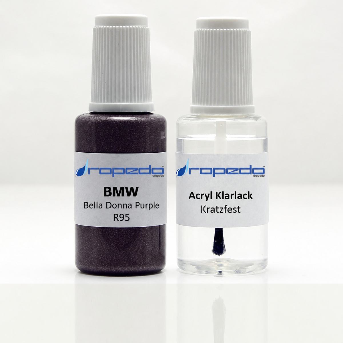 BMW R95 Bella Donna Purple Lackstift, 20 ml Basislack und 20 ml Klarlack