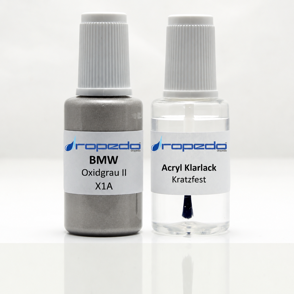 Lackstift-Set mit Klarlack für BMW X1A Oxidgrau II Metallic
