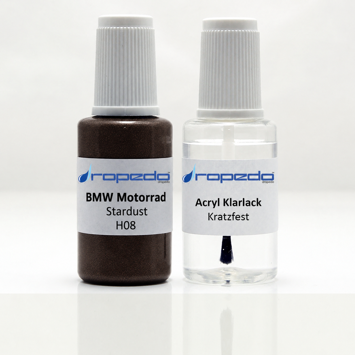 BMW Motorrad H08 Stardust Lackstift, 20 ml Basislack und 20 ml Klarlack