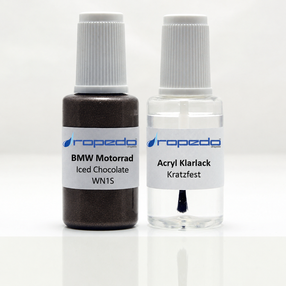 BMW Motorrad WN1S Iced Chocolate Lackstift, 20 ml Basislack und 20 ml Klarlack