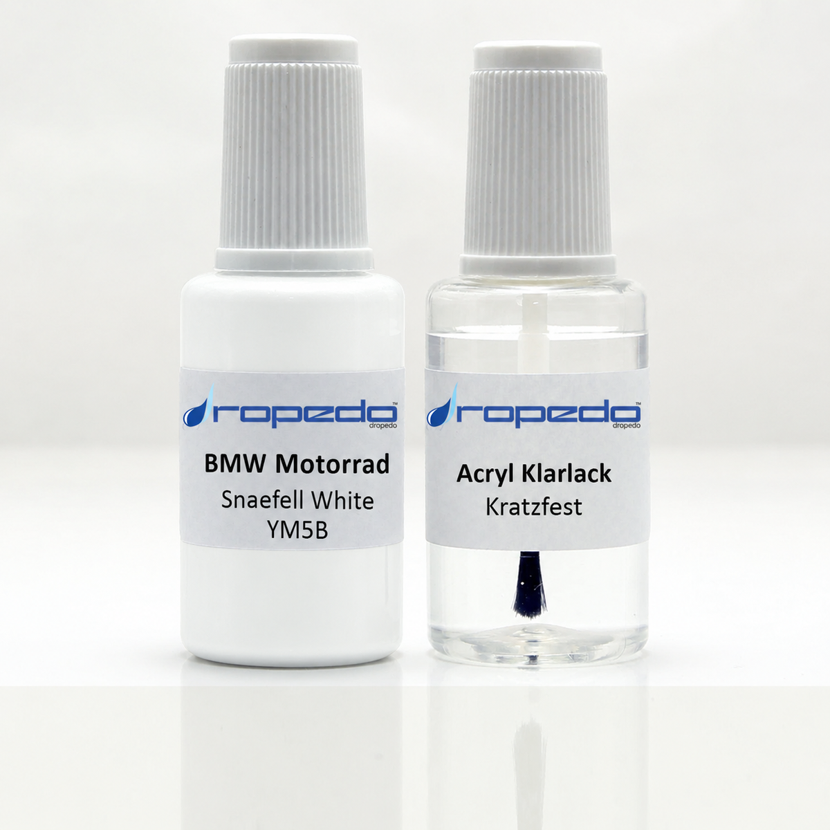 BMW Motorrad YM5B Snaefell White Lackstift, 20 ml Basislack und 20 ml Klarlack