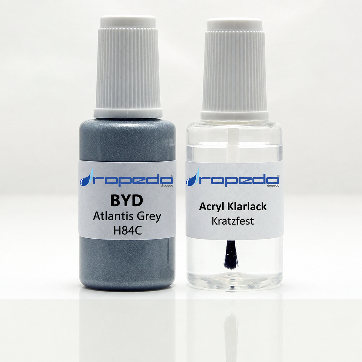 BYD H84C Atlantis Grey Lackstift, 20 ml Basislack und 20 ml Klarlack