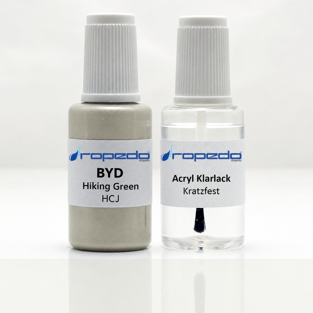 BYD HCJ Hiking Green Lackstift, 20 ml Basislack und 20 ml Klarlack