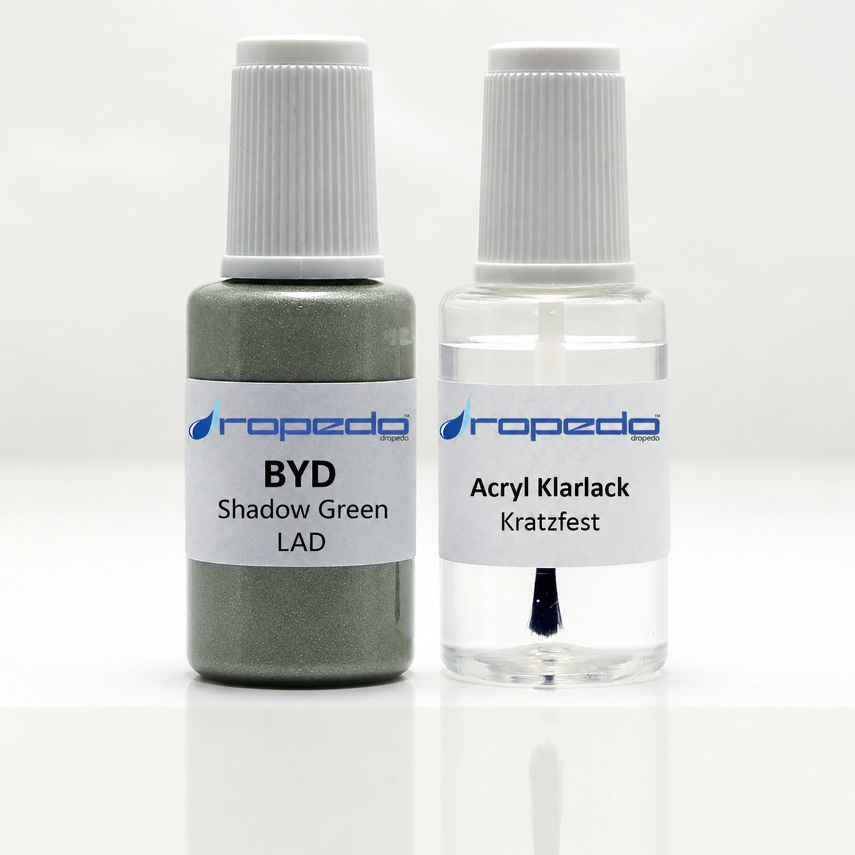 BYD LAD Shadow Green Lackstift, 20 ml Basislack und 20 ml Klarlack