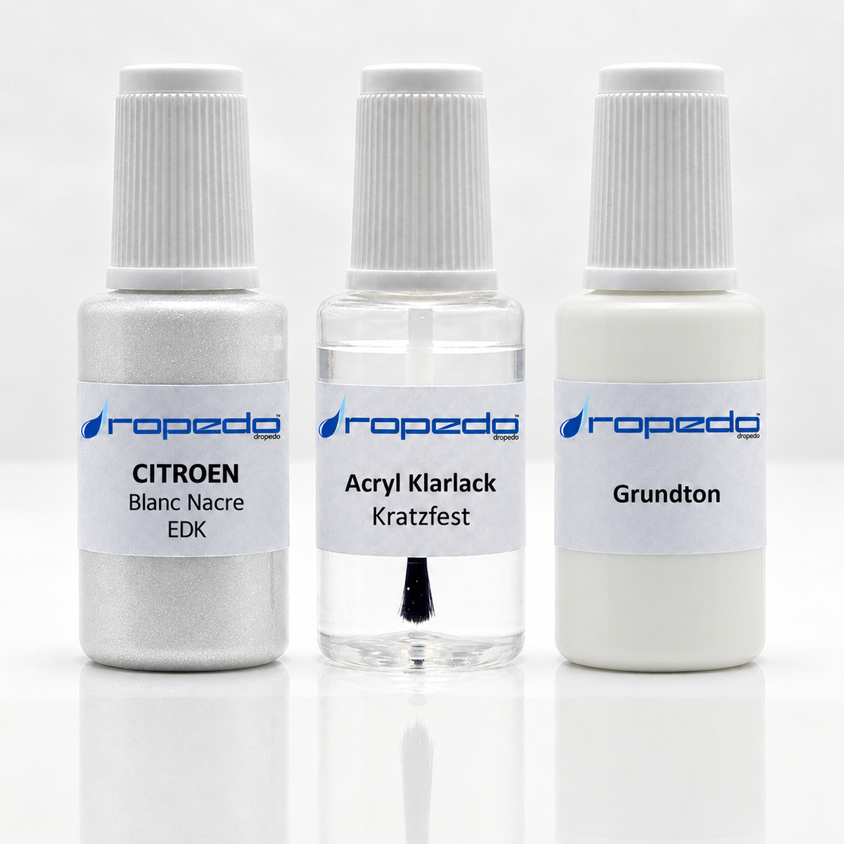 Citroen EDK Blanc Nacre Lackstift-Set mit Grundton: Basislack, Klarlack und Grundton je 20 ml