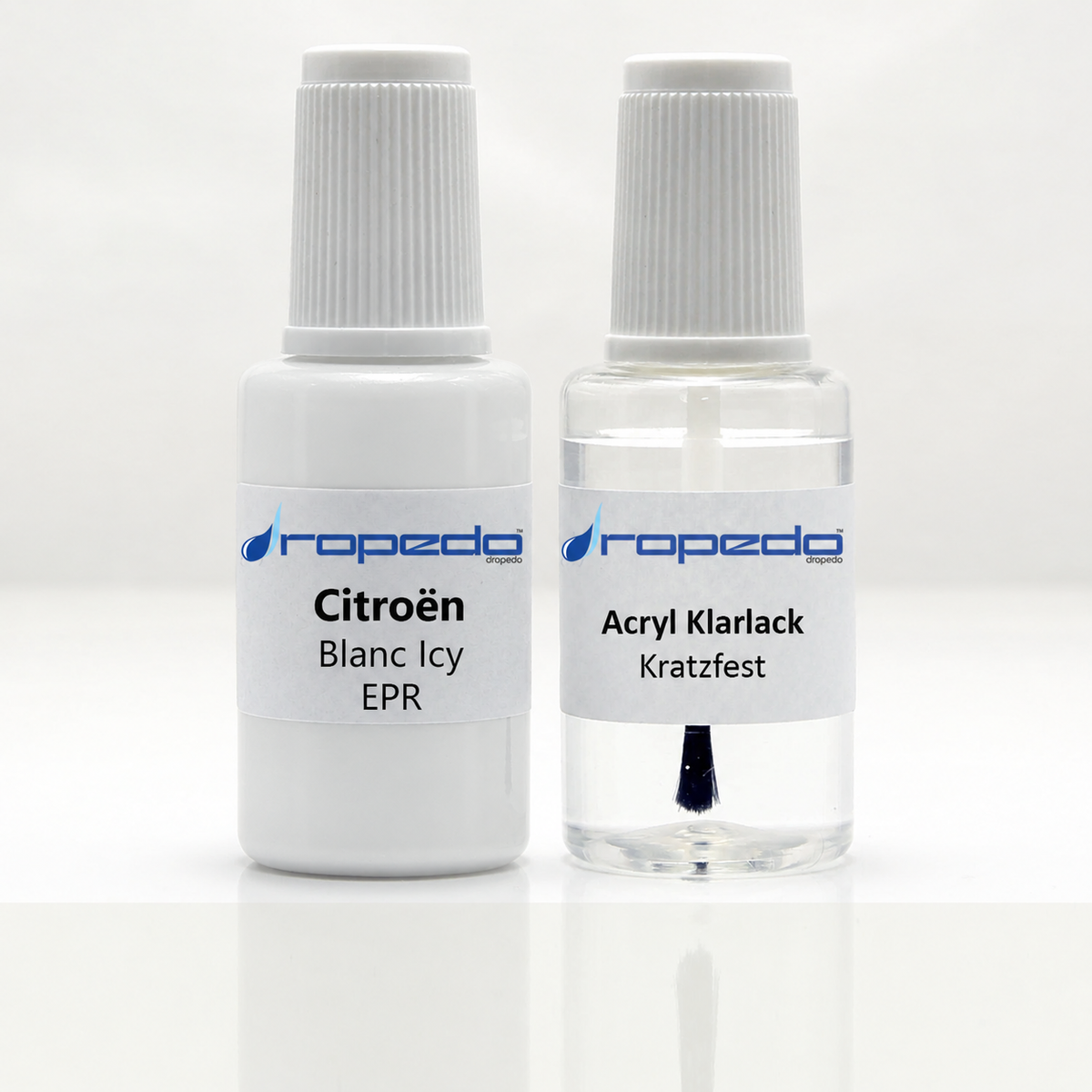 Citroën EPR Blanc Icy Lackstift, 20 ml Basislack und 20 ml Klarlack
