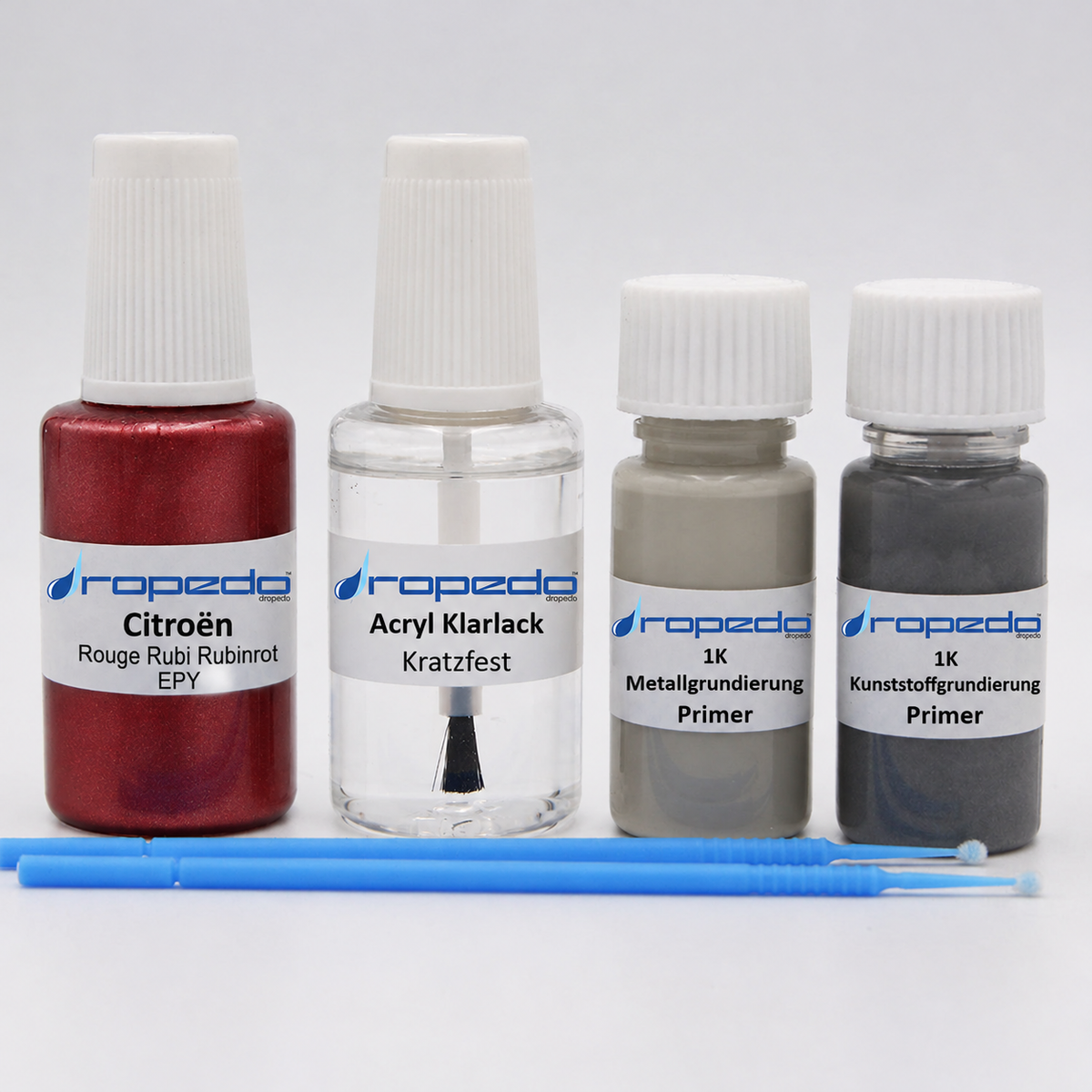 Citroën EPY Rouge Rubi Rubinrot Lackstift, 20 ml Basislack und 20 ml Klarlack