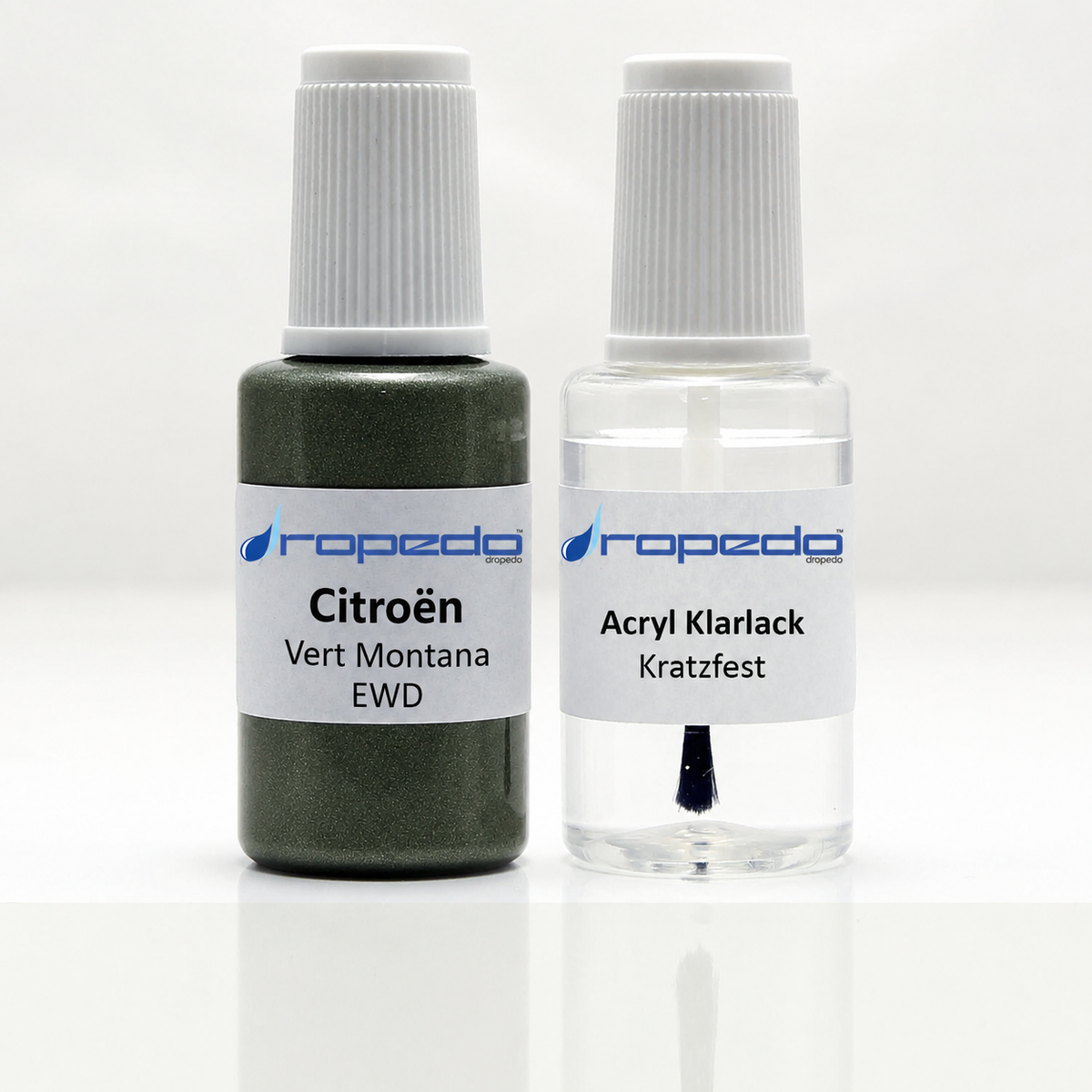 Citroën EWD Vert Montana Lackstift, 20 ml Basislack und 20 ml Klarlack
