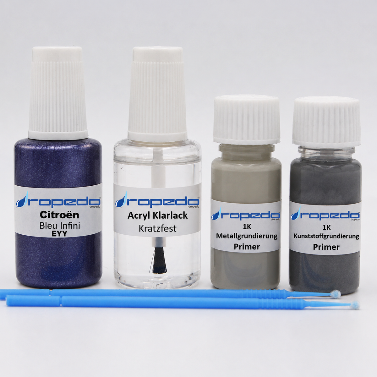 Citroën EYY Bleu Infini Lackstift, 20 ml Basislack und 20 ml Klarlack