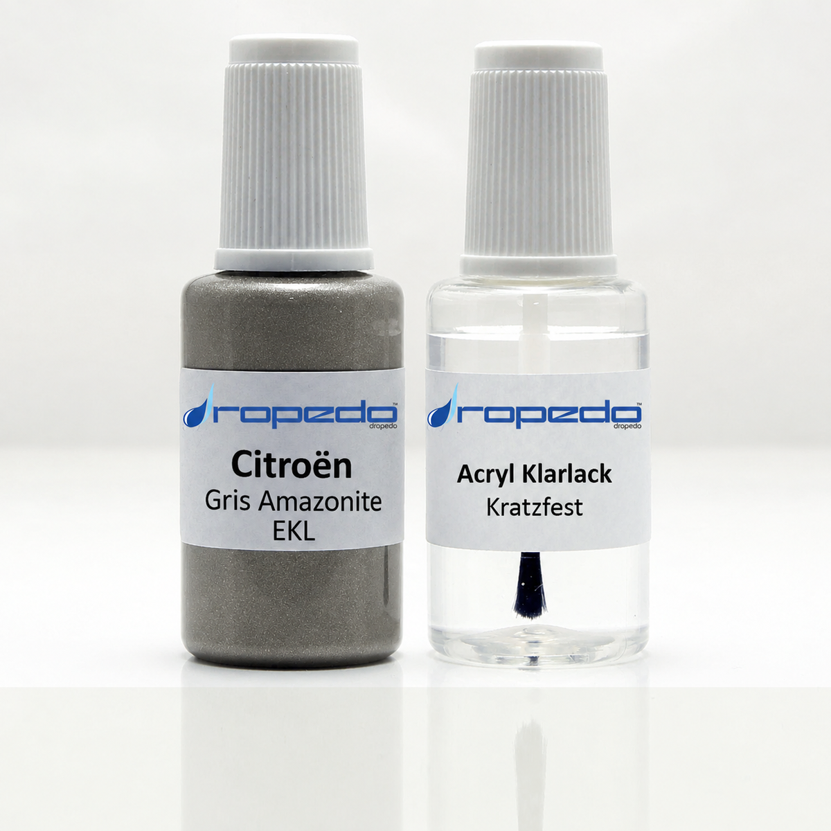 Citroën EKL Gris Amazonite Lackstift, 20 ml Basislack und 20 ml Klarlack