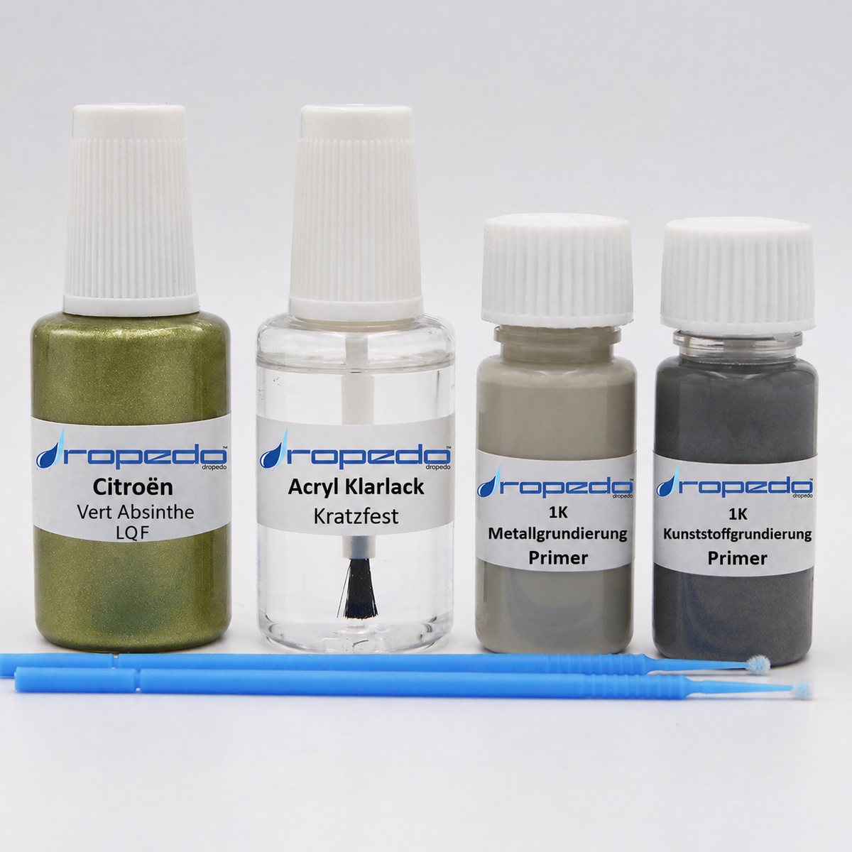 Citroën LQF Vert Absinthe Lackstift, 20 ml Basislack und 20 ml Klarlack
