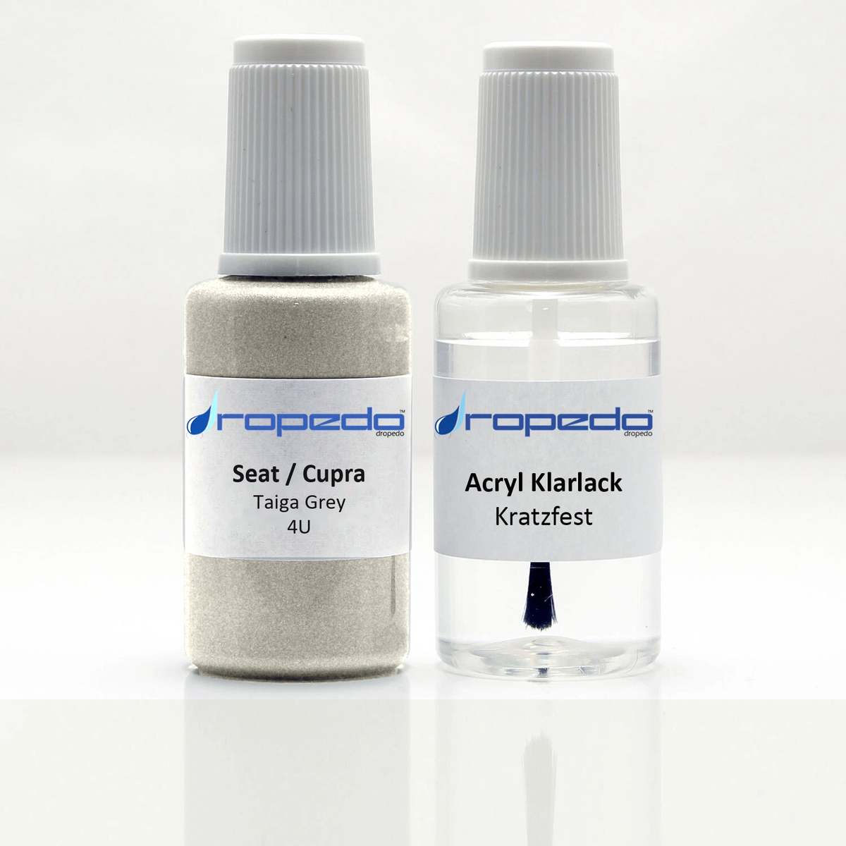 Cupra 4U Taiga Grey Lackstift, 20 ml Basislack und 20 ml Klarlack