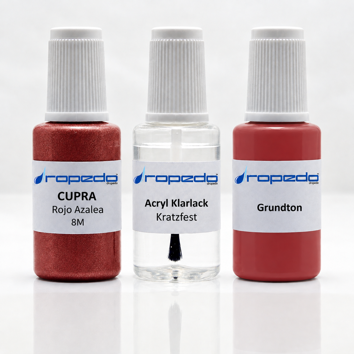 Cupra 8M Rojo Azalea Lackstift-Set mit Grundton: Basislack, Klarlack und Grundton je 20 ml