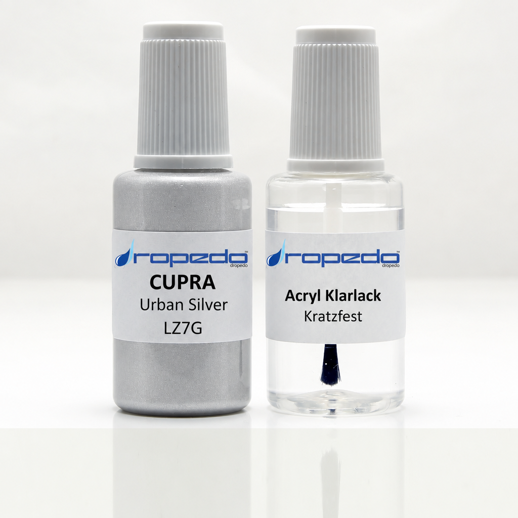 Lackstift-Set mit Klarlack für Cupra LZ7G Urban Silver Metallic