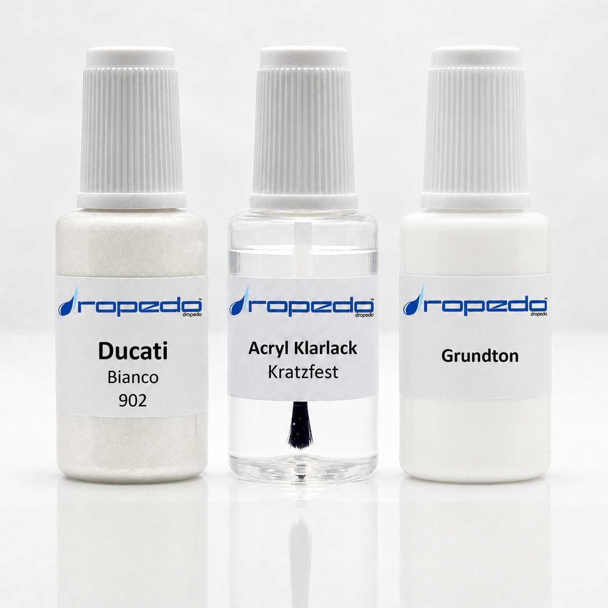 Ducati Motorrad 902 Bianco Lackstift-Set mit Grundton: Basislack, Klarlack und Grundton je 20 ml