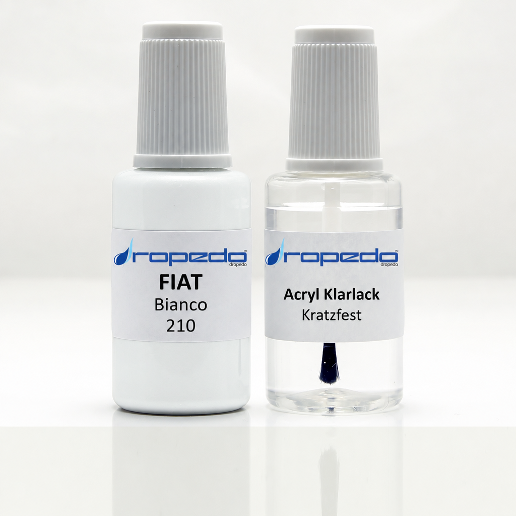 Lackstift-Set mit Klarlack für Fiat 210 Bianco