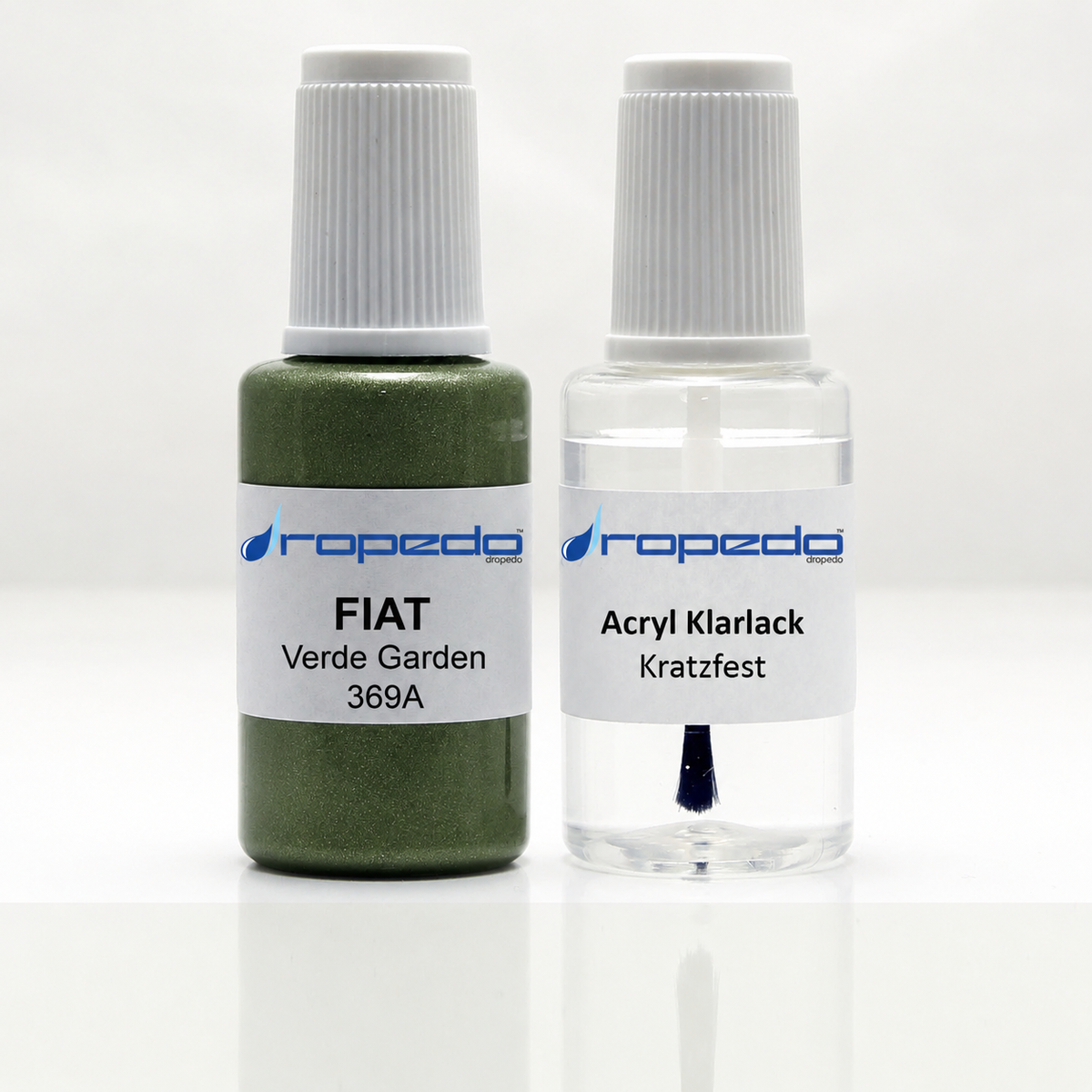 Lackstift-Set mit Klarlack für Fiat 369A Verde Garden Metallic