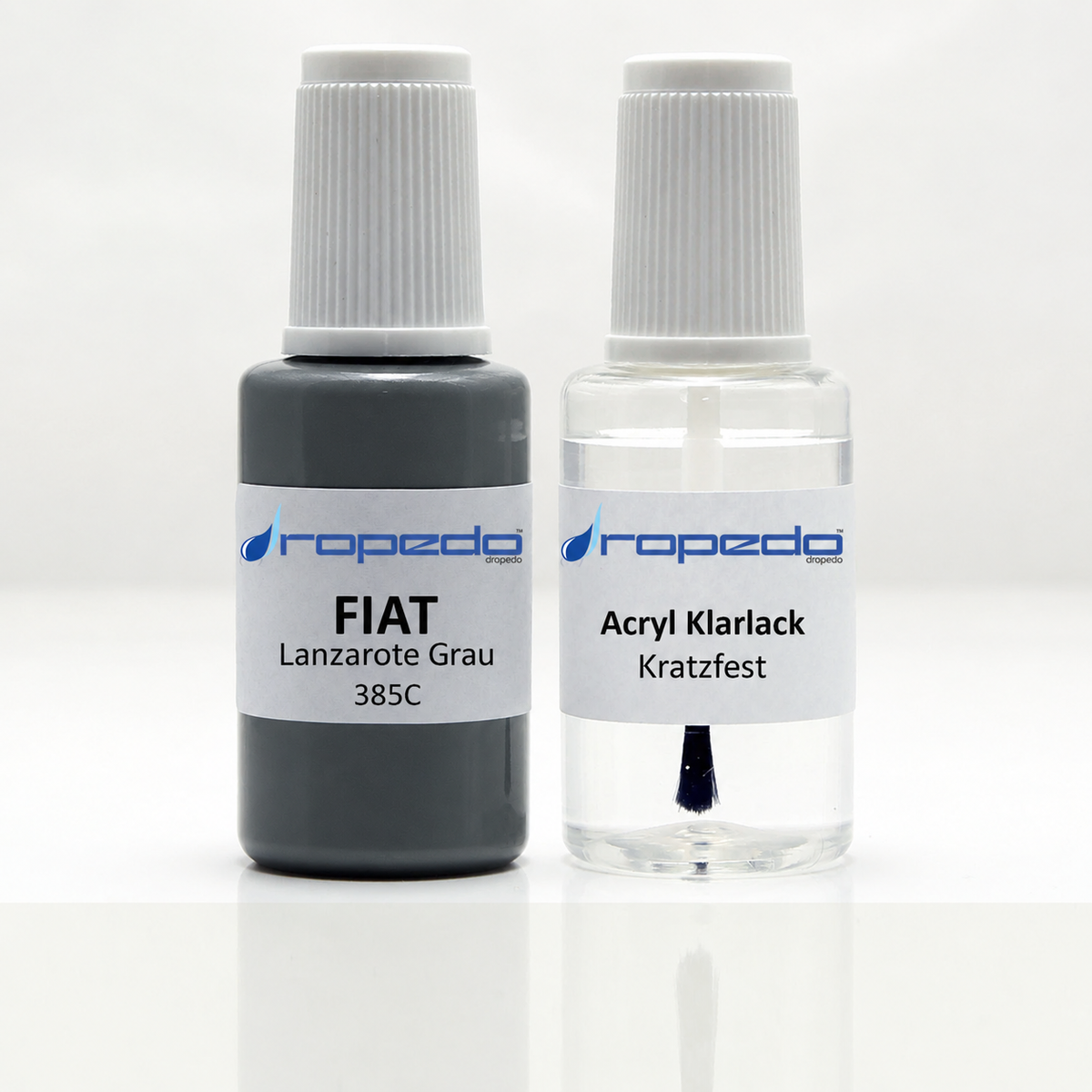 Lackstift-Set mit Klarlack für Fiat 385C Lanzarote Grau