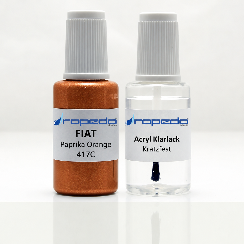 Lackstift-Set mit Klarlack für Fiat 417C Paprika Orange Metallic