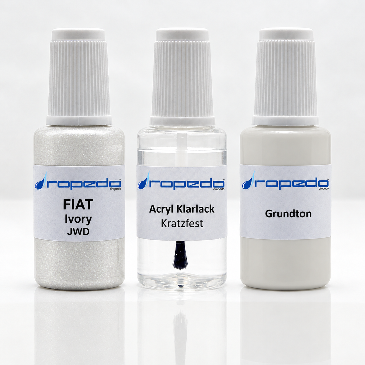 Fiat JWD Ivory Lackstift-Set mit Grundton: Basislack, Klarlack und Grundton je 20 ml