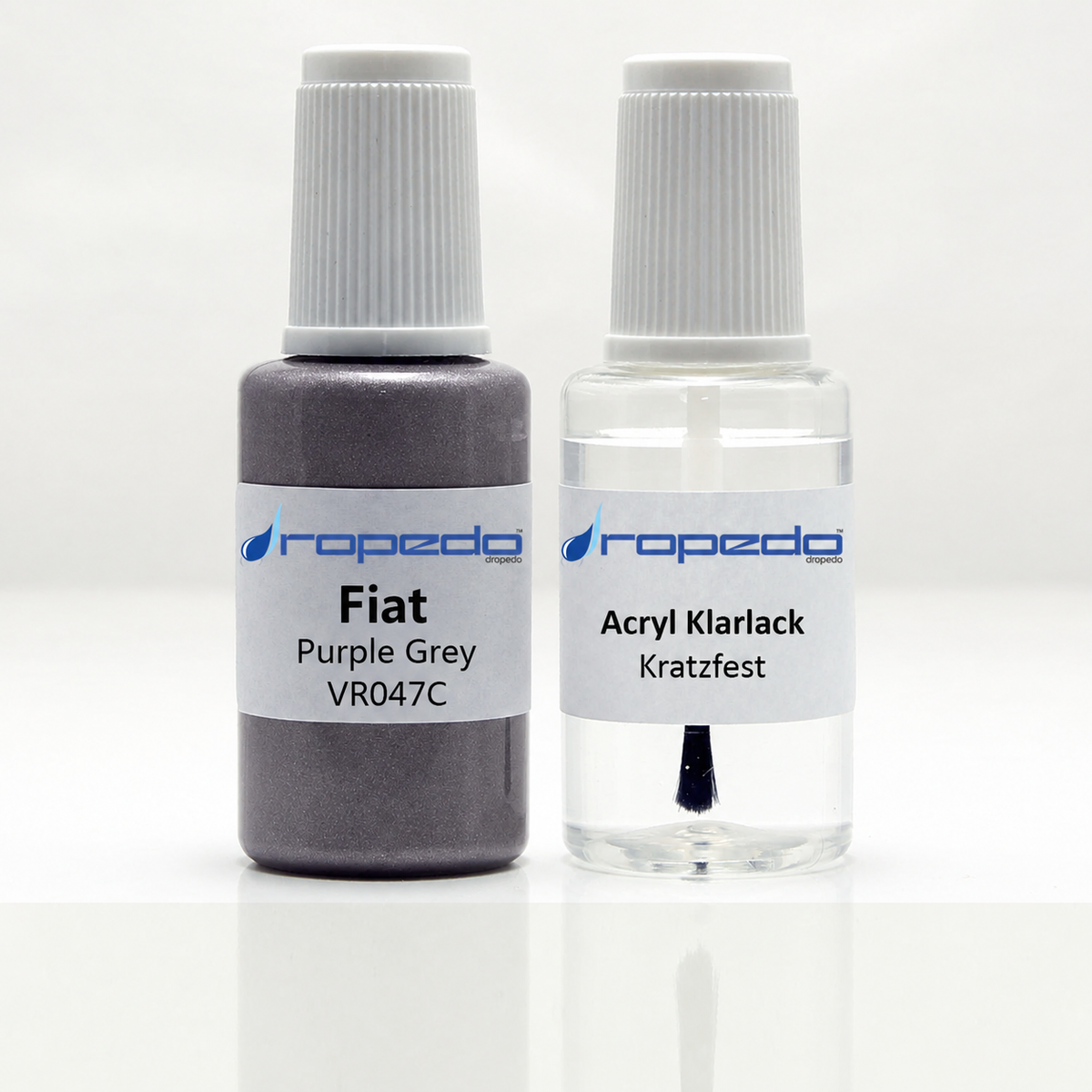 Fiat VR047C Purple Grey Lackstift, 20 ml Basislack und 20 ml Klarlack
