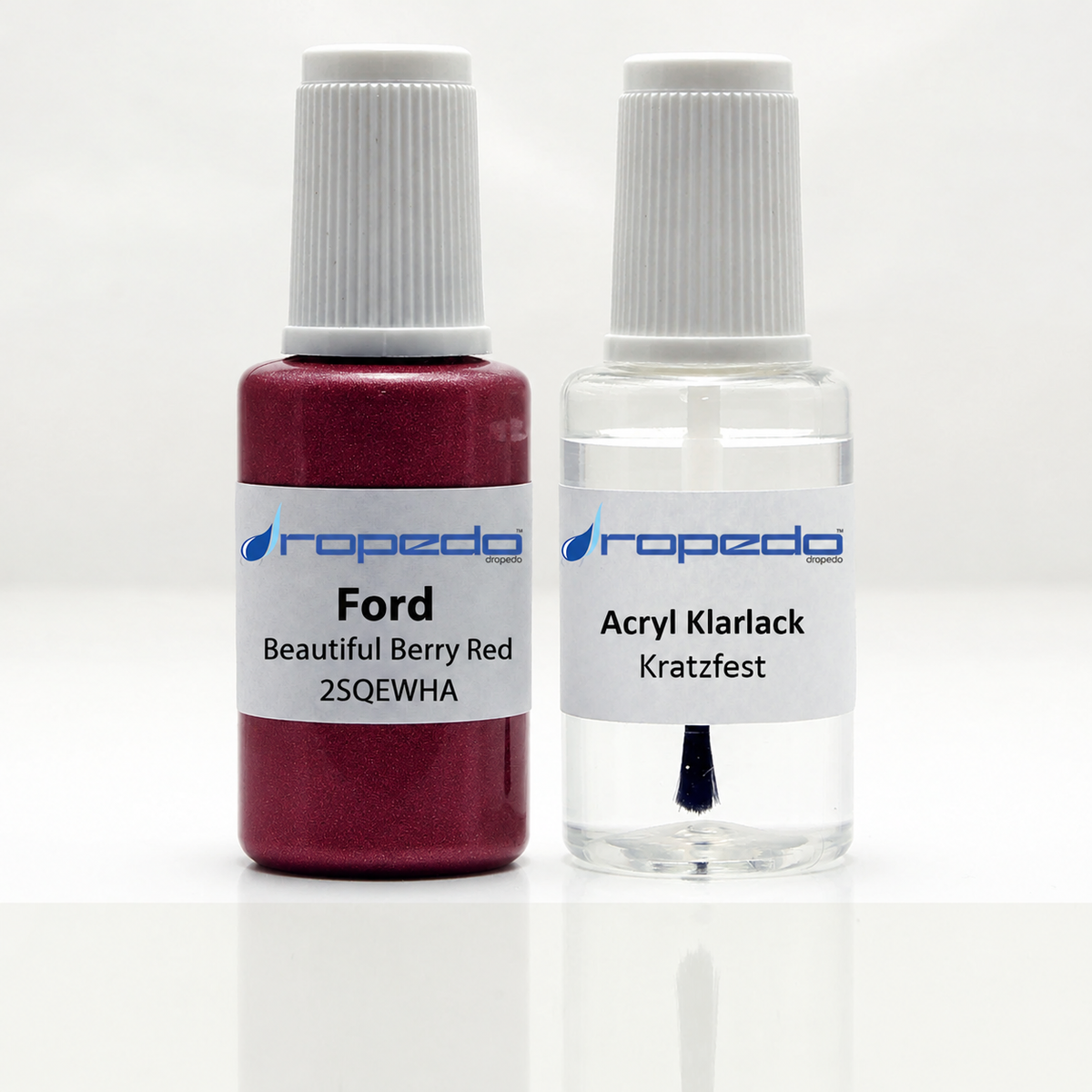 Ford 2SQEWHA Beautiful Berry Red Lackstift, 20 ml Basislack und 20 ml Klarlack