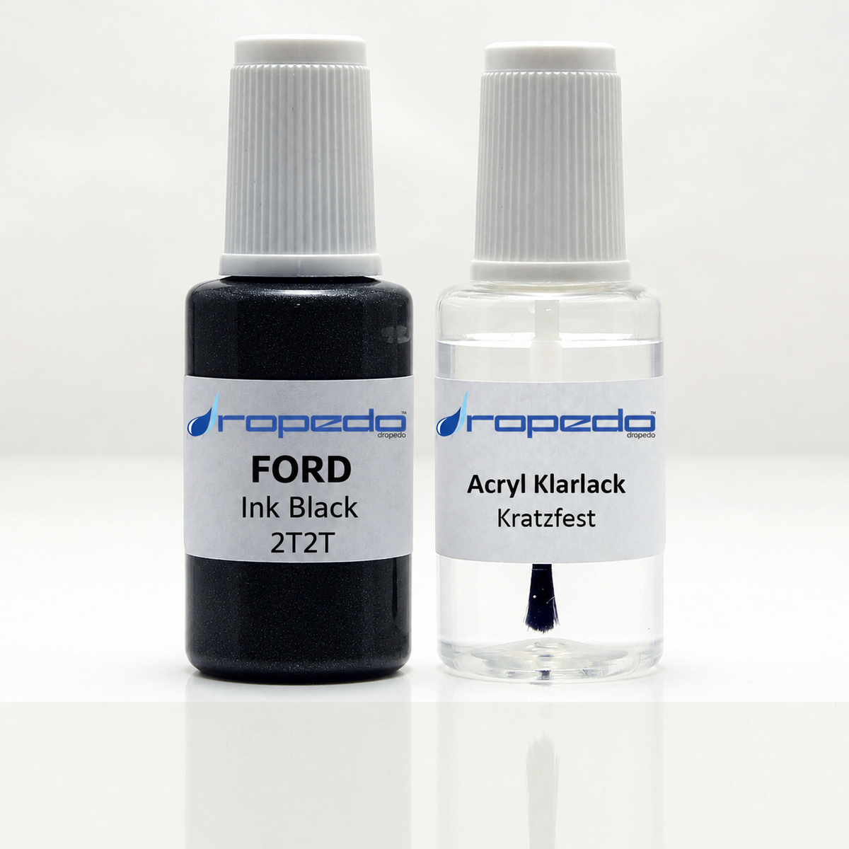 Lackstift-Set mit Klarlack für Ford 2T2T Ink Black Metallic