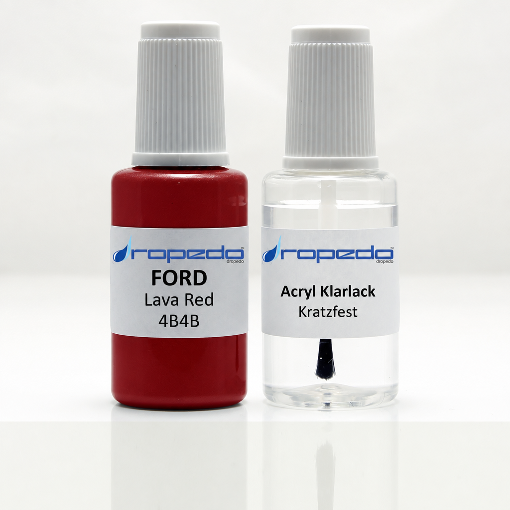 Lackstift-Set mit Klarlack für Ford 4B4B Lava Red