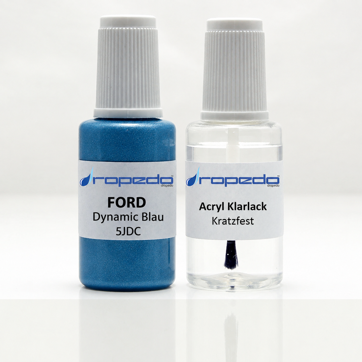 Lackstift-Set mit Klarlack für Ford 5JDC Dynamic Blau Metallic