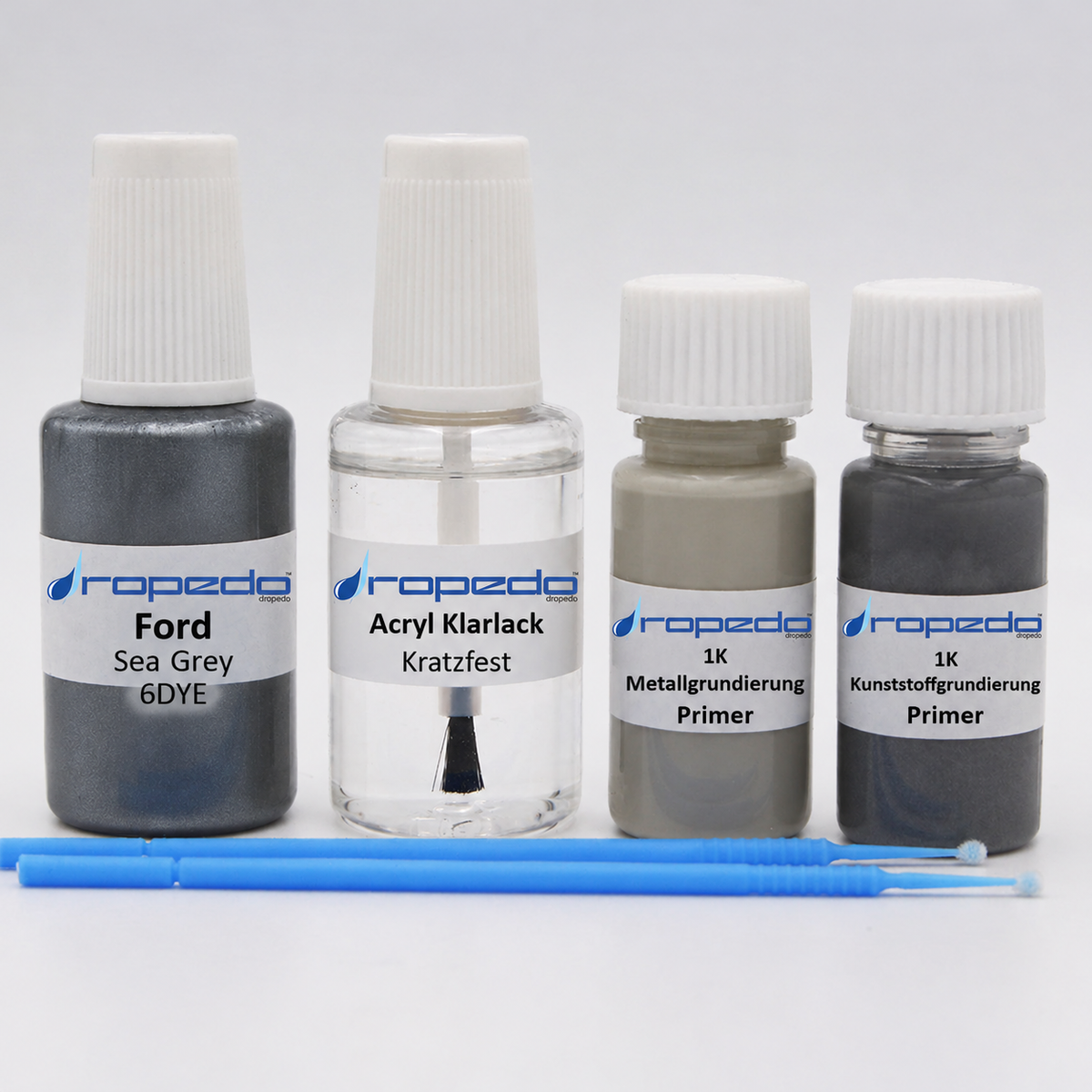 Ford 6DYE Sea Grey Lackstift, 20 ml Basislack und 20 ml Klarlack