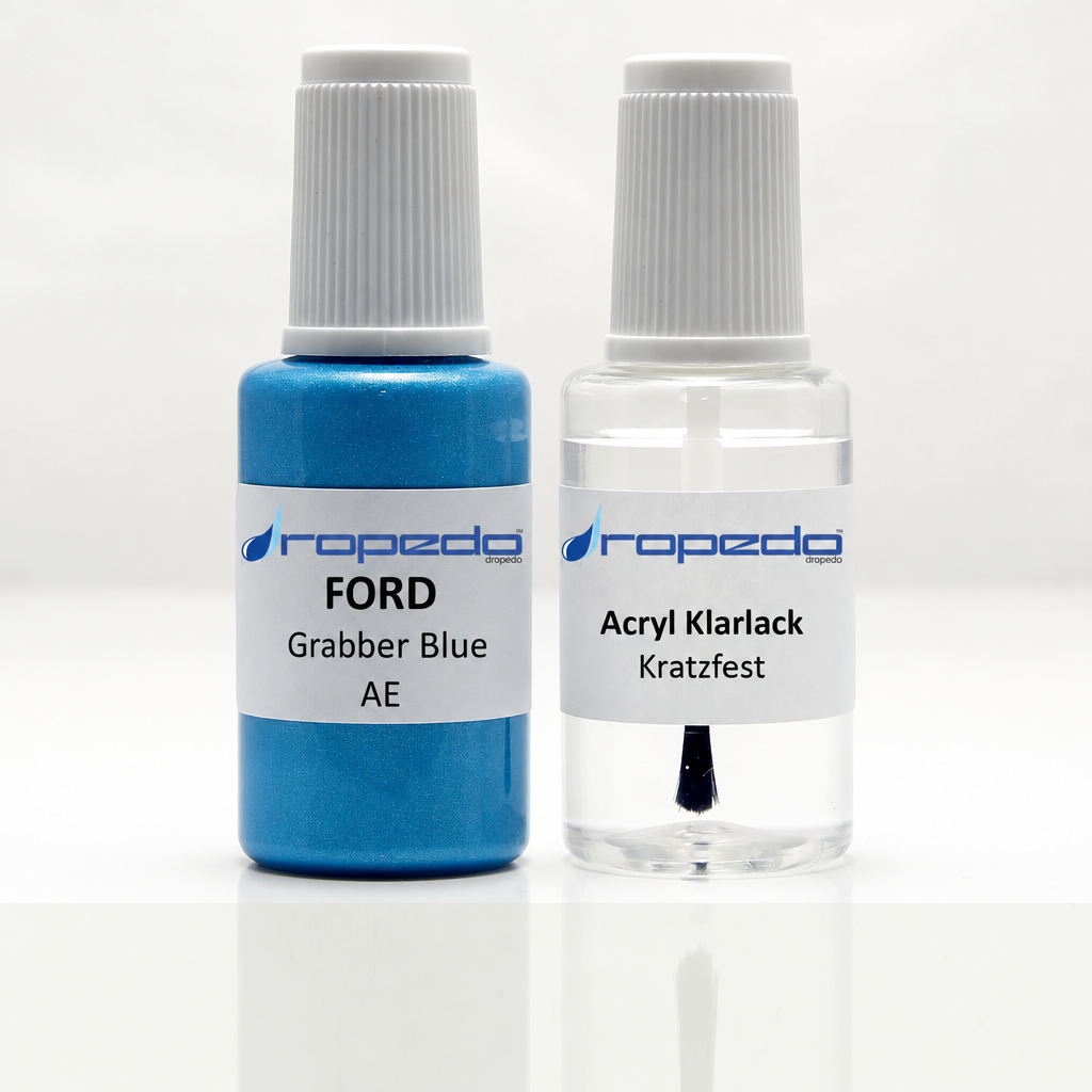 Lackstift-Set mit Klarlack für Ford AE Grabber Blue Metallic