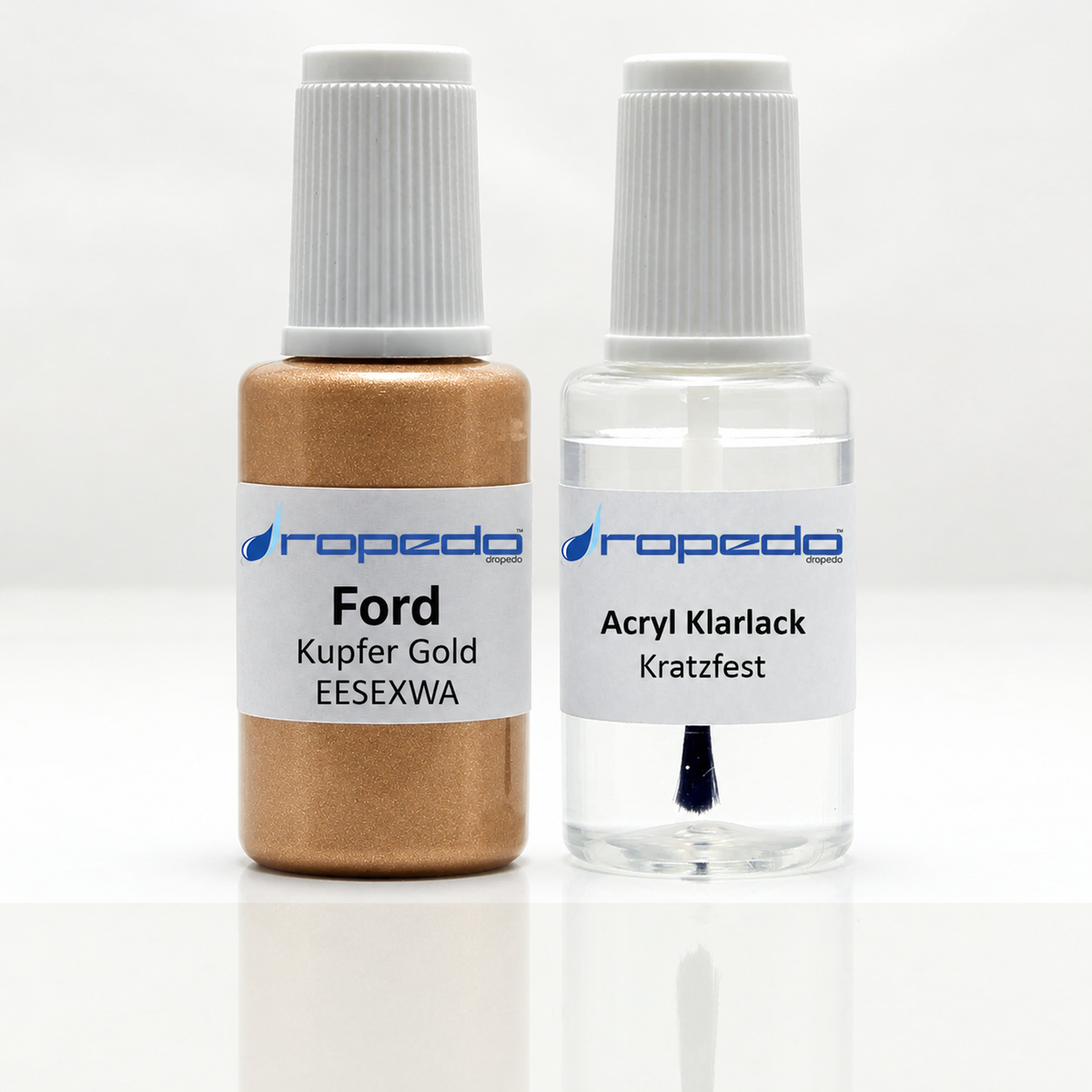 Ford EESEXWA Kupfer Gold Lackstift, 20 ml Basislack und 20 ml Klarlack