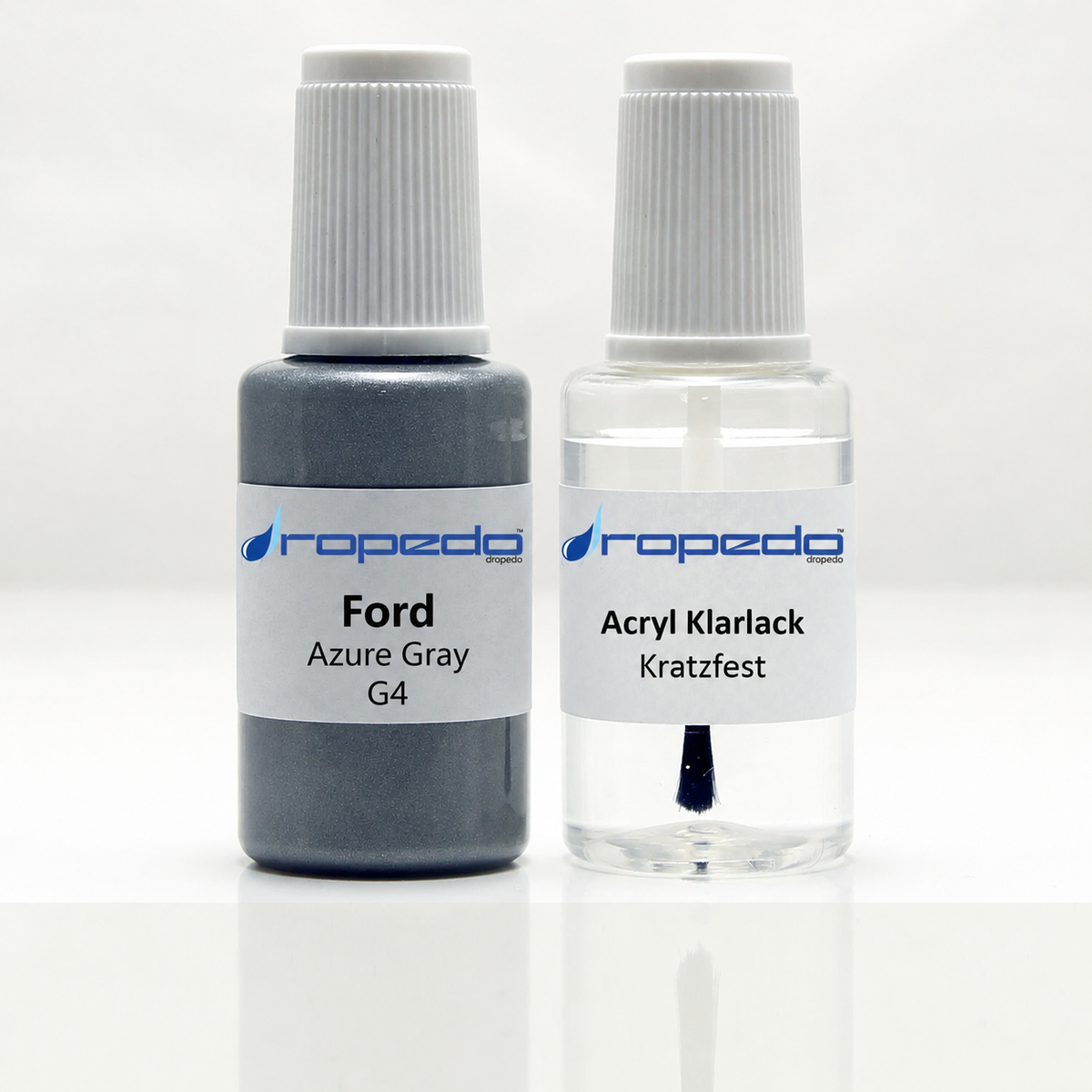 Ford G4 Azure Gray Lackstift, 20 ml Basislack und 20 ml Klarlack