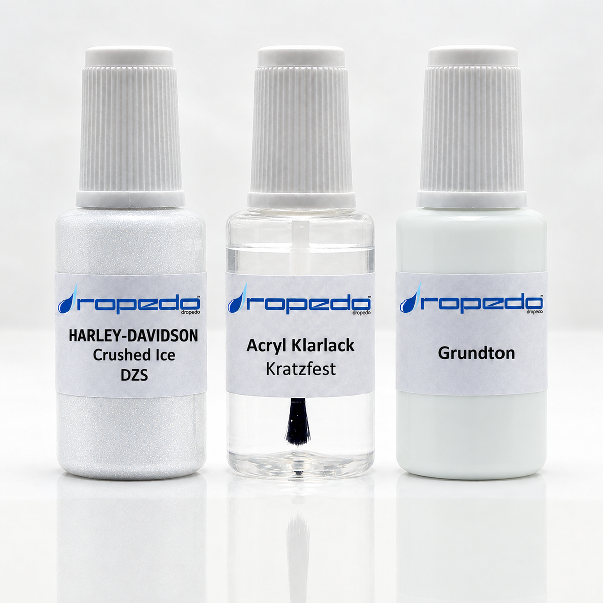 Harley-Davidson Motorrad DZS Crushed Ice Lackstift-Set mit Grundton: Basislack, Klarlack und Grundton je 20 ml