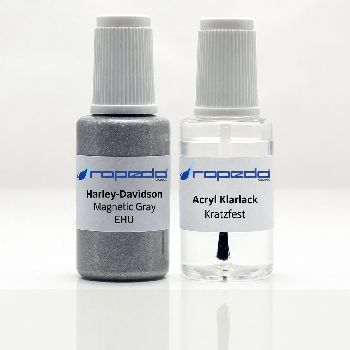 Harley-Davidson Motorrad EHU Magnetic Gray Lackstift, 20 ml Basislack und 20 ml Klarlack